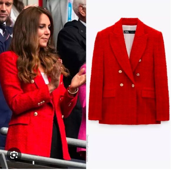NWT Zara Tweed Double Breasted Blazer - Picture 1 of 5